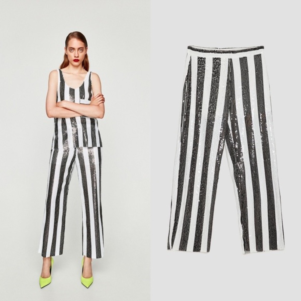 Zara sequin pants and top set